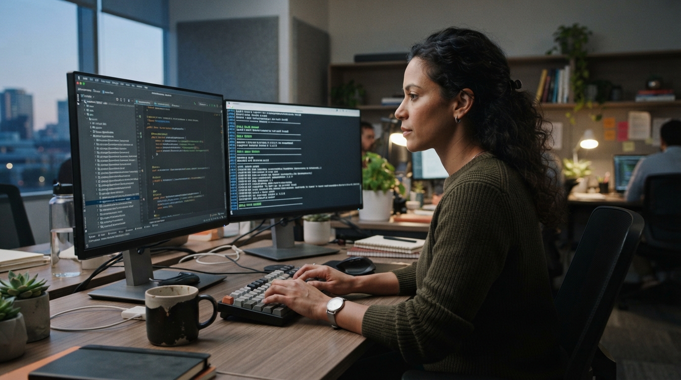 Consultant reviewing Java dependency and build output during a legacy runtime migration project